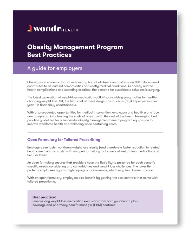 Employer's guide: Obesity Management Program Best Practices